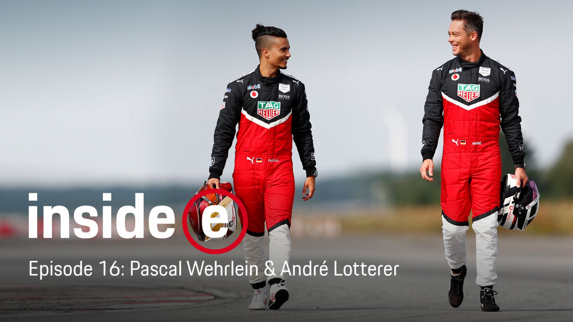 Pascal Wehrlein, Andr&eacute; Lotterer, l-r, &ldquo;Inside E&rdquo; podcast, 2020, Porsche AG