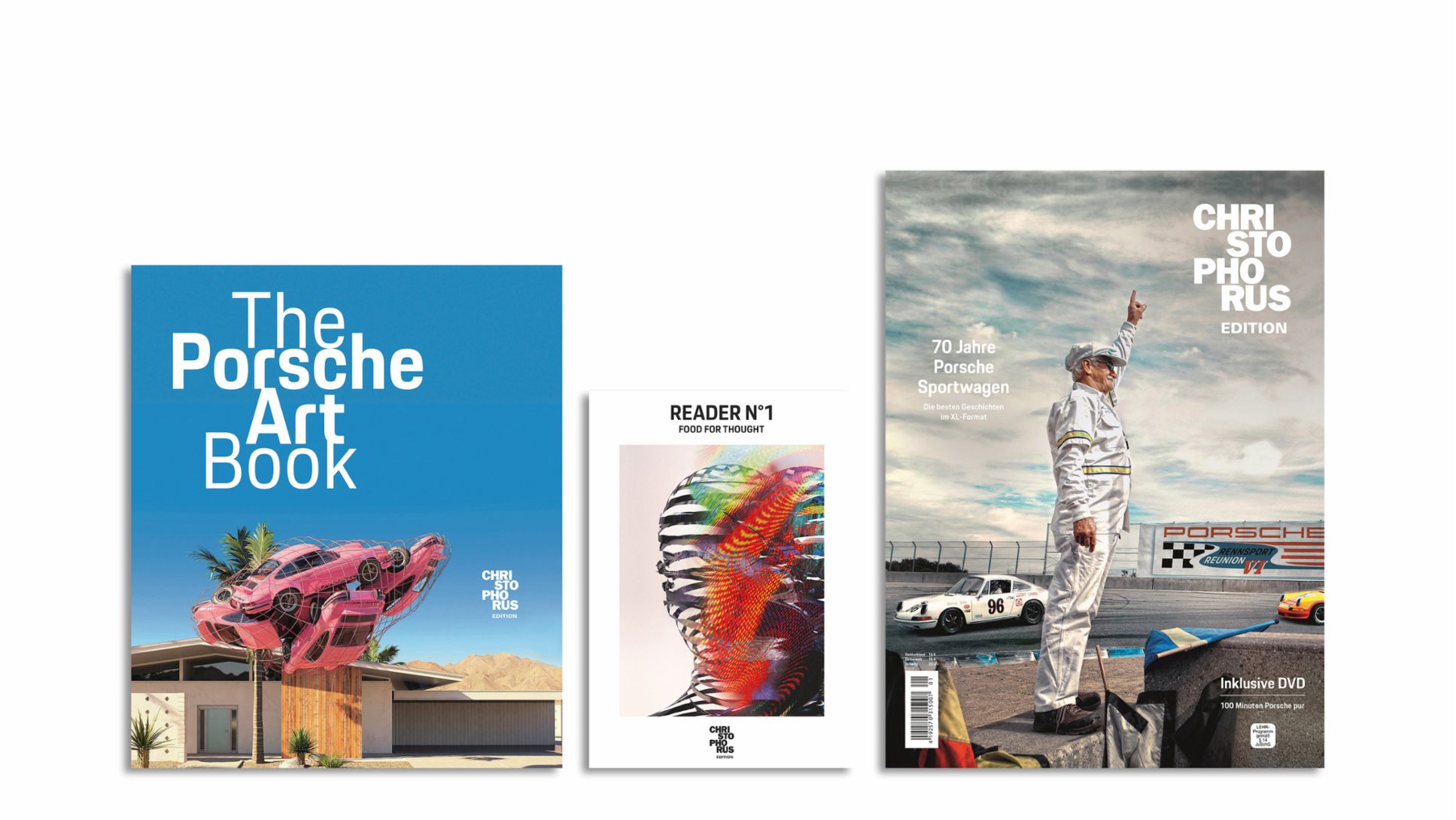 The Porsche Art Book, Reader No.1 &ndash; Food for Thought, Christophorus Edition, l-r, 2018, Porsche AG