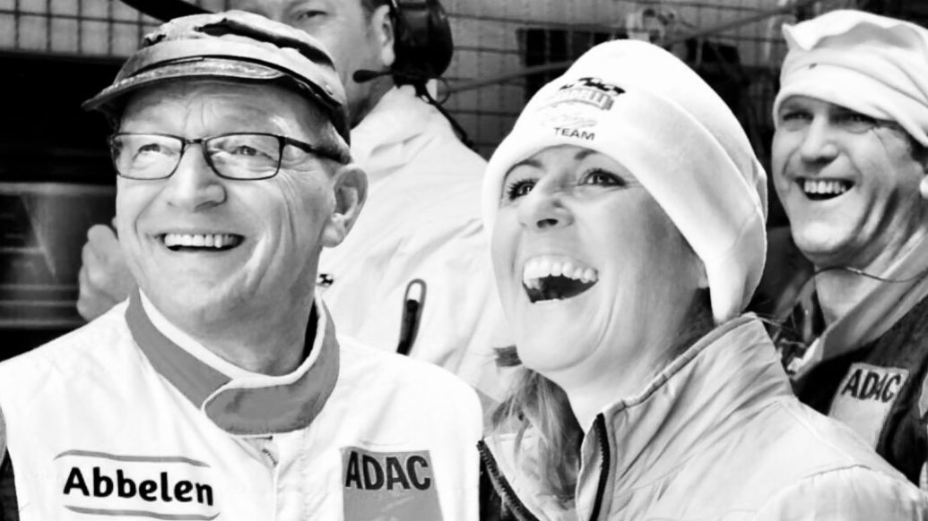 Klaus Abbelen, Sabine Schmitz (i-d), Porsche AG