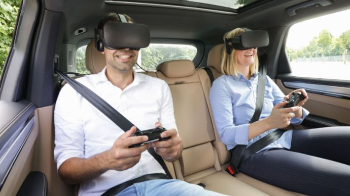 VR entertainment for the back seat with holoride, 2019, Porsche AG