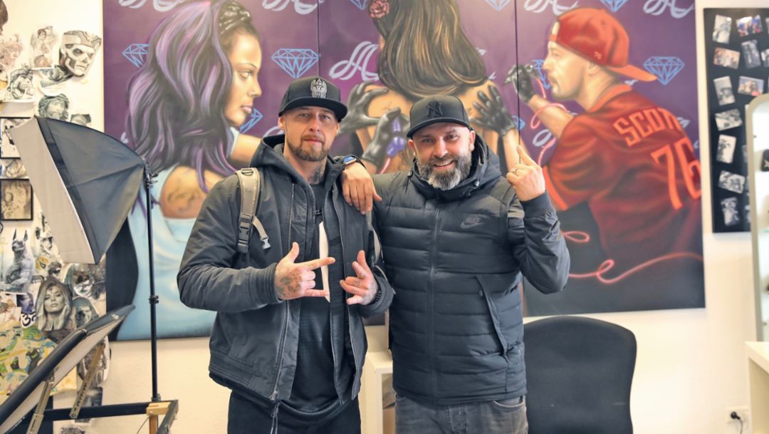 Scotty76, Niko H&uuml;ls, Backspin, l-r, Back to Tape, Stuttgart, 2018, Porsche AG