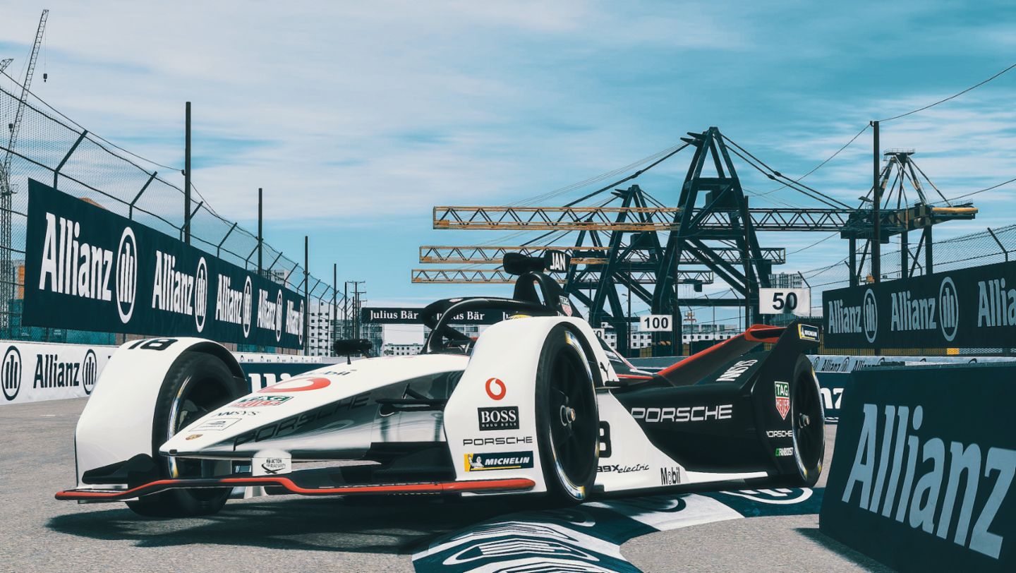 99X Electric, ABB FIA Formula E Championship, Race at Home Challenge, race 2, "Electric Docks“, 2020, Porsche AG
