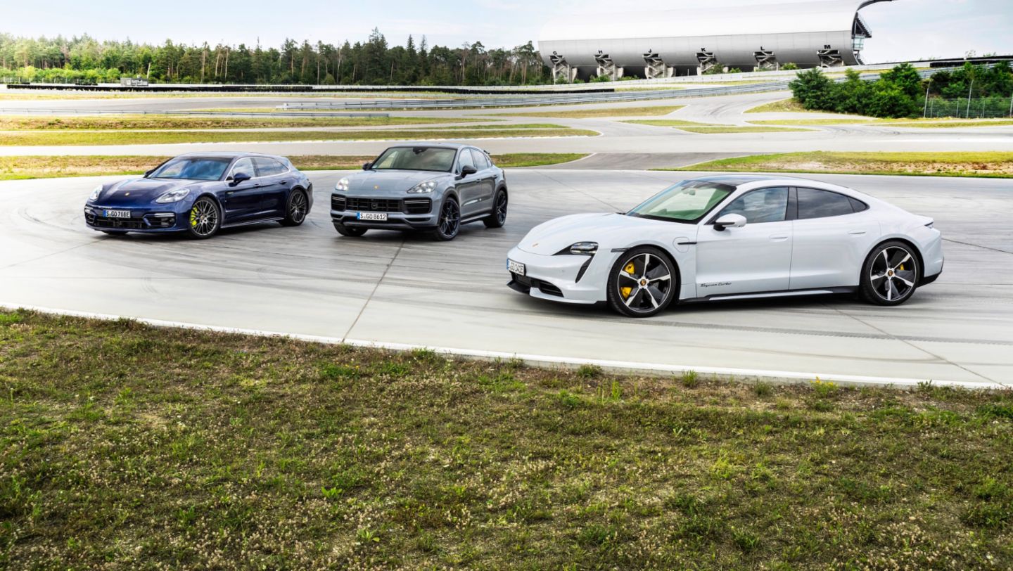 Panamera Turbo S E-Hybrid, Cayenne Turbo GT, Taycan Turbo, Nürburgring Nordschleife, 2021, Porsche AG