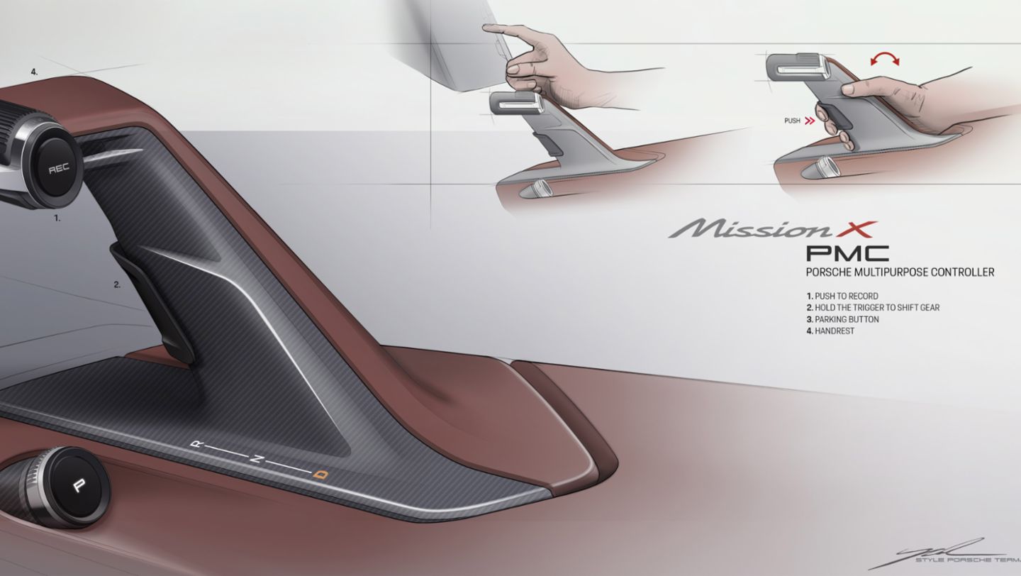 Design Sketch, Porsche Mission X, 2023, Porsche AG