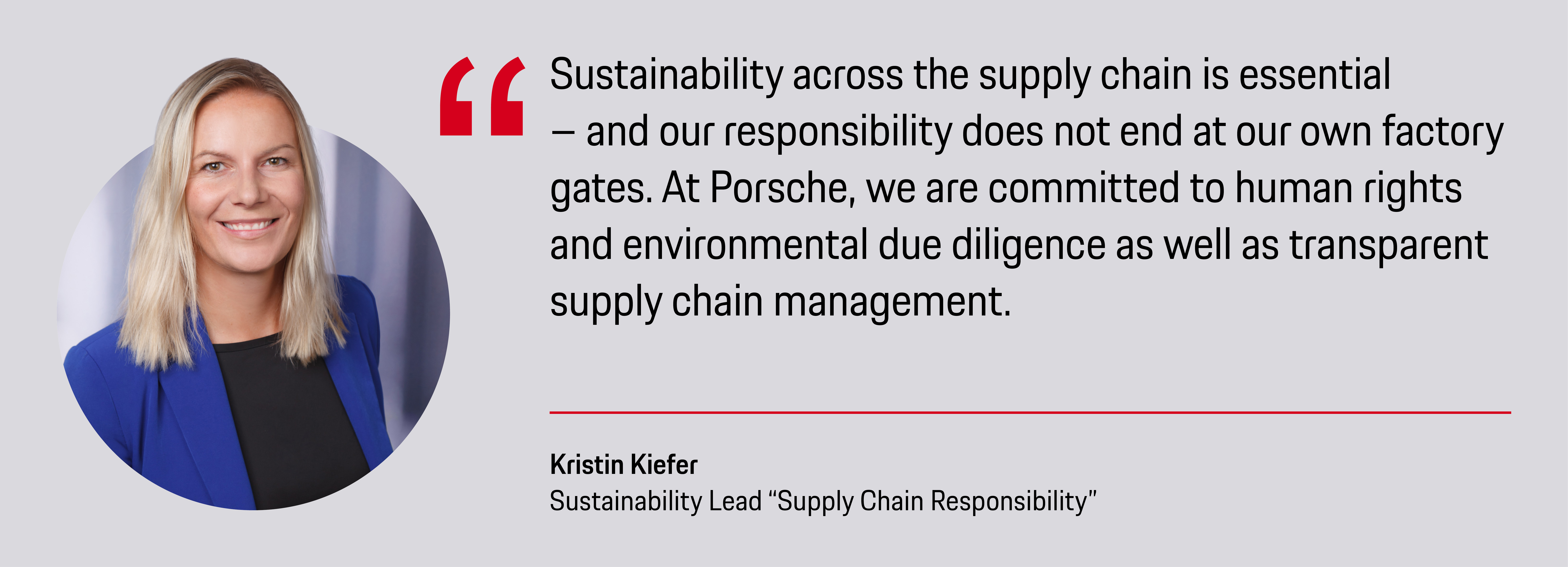Kristin Kiefer, Sustainability Lead "Supply Chain Responsibility", 2026, Porsche AG